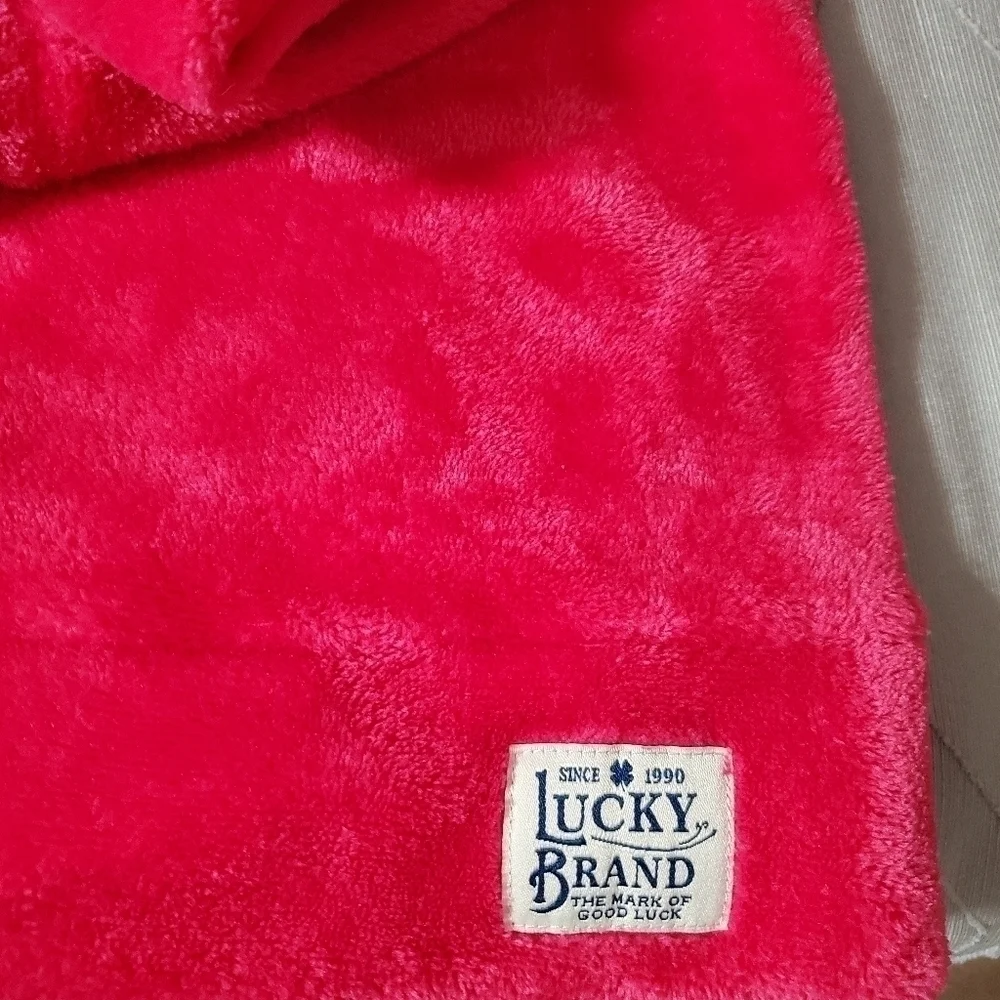 Lucky Brand Girl's Pink Plush Pullover Hoodie Size M 10/12 - Picture 4 of 6